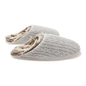 NEW IN PACKAGE PJ Salvage Faux Trim Cable Slippers